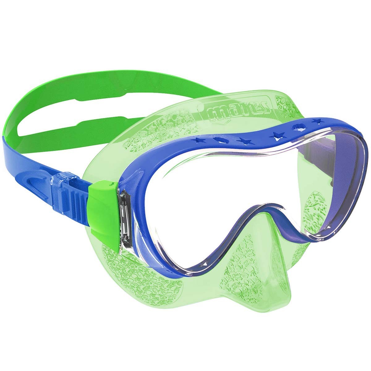 Masca snorkeling Mares AQ BRAVE TT JR Albastru Lime 01