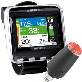 Computer SCUBA Mares GENIUS and LED TANK Negru Argintiu 01